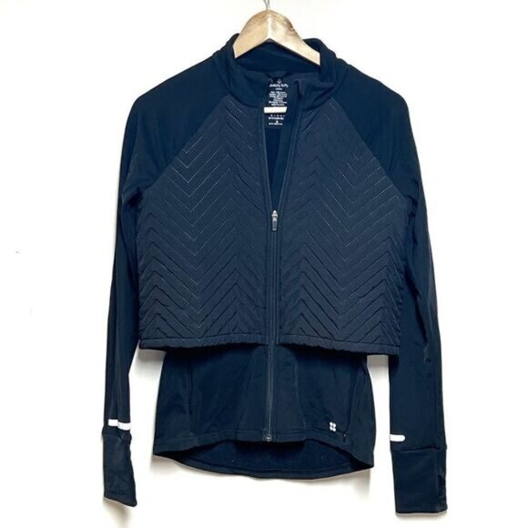 NEW Sweaty Betty Fast Track Layered Longline Black Jacket Sz S - Picture 6 of 13